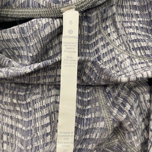 LULULEMON 6 Wunder Under Gray Cropped 22” Running Capris Luon Arrow Battleship - Picture 11 of 16